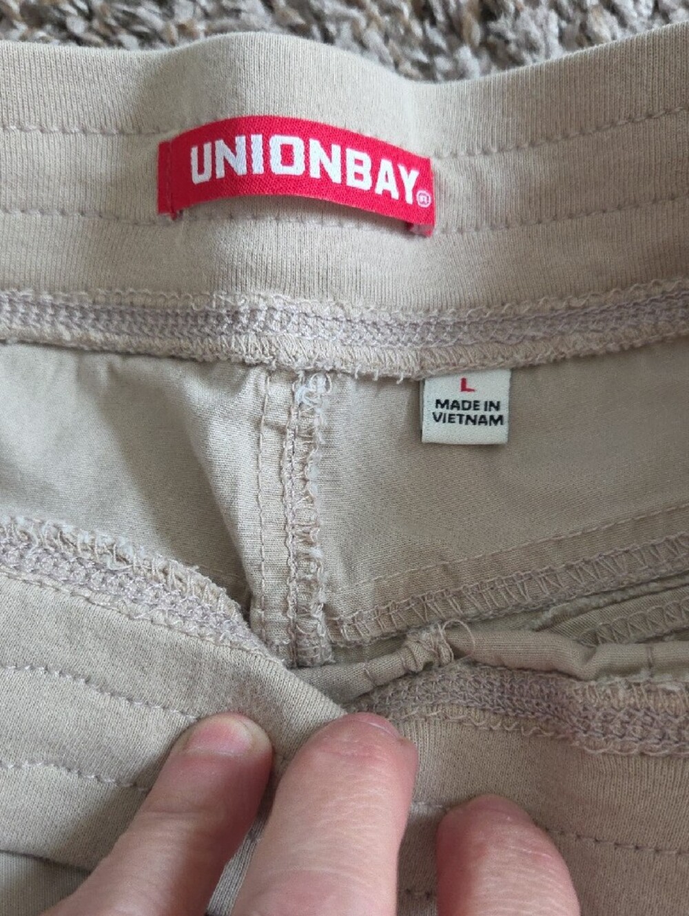 UNIONBAY Women's Cream Cargo Drawstring Shorts - Picture 3 of 5